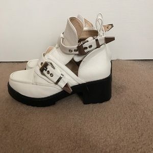 White buckle boots