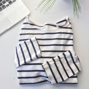 H&M White Stripe Sweater