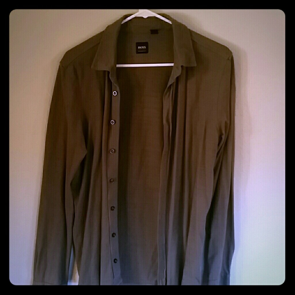 Mens Hugo Boss gray polo