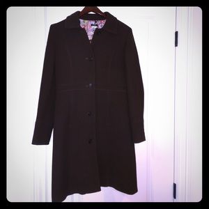 J.Crew Wool Coat size 10 in dark brown
