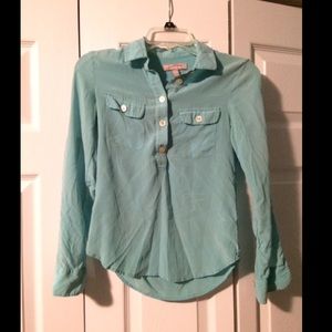 Banana Republic Light Blue/Mint Blouse XXS