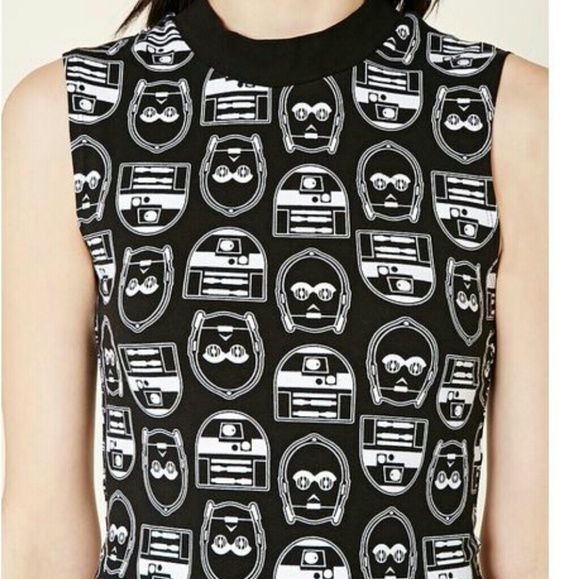 FOREVER 21 Knit Star Wars R2 D2 C3PO Dress NWT - Picture 3 of 4