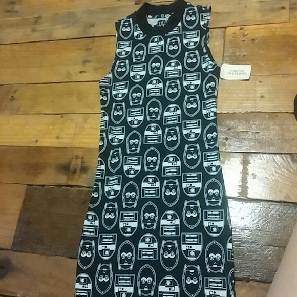 FOREVER 21 Knit Star Wars R2 D2 C3PO Dress NWT - Picture 4 of 4