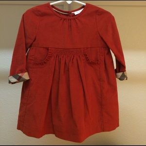 EUC Burberry red dress.  Size 18 months
