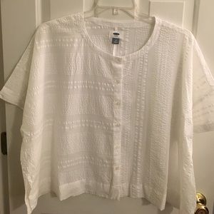 Old Navy White Seersucker Top