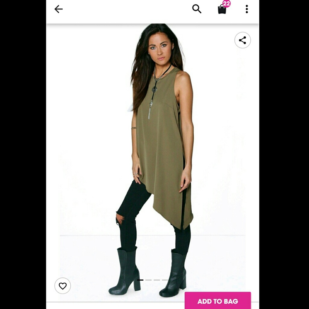Asymmetrical sleeveless tunic