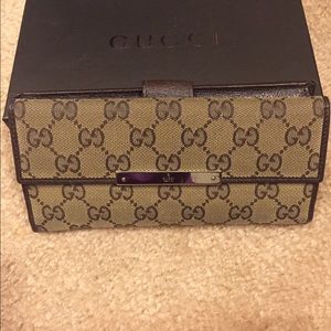 Gucci monogram canvas wallet