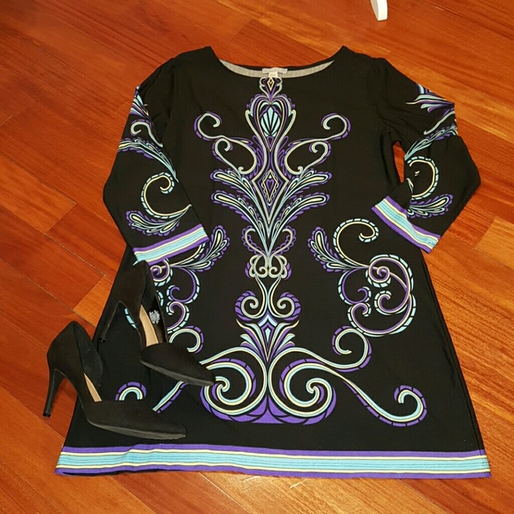BLACK BLUE PURPLE PRICE TO DRESS 3/4 L - Picture 1 of 4