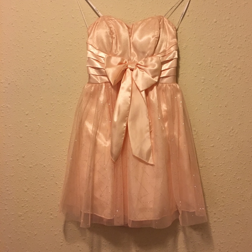 Blush Pink Strapless Prom Dress