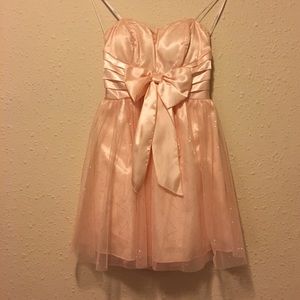 Blush Pink Strapless Prom Dress