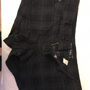 Black plaid shorts