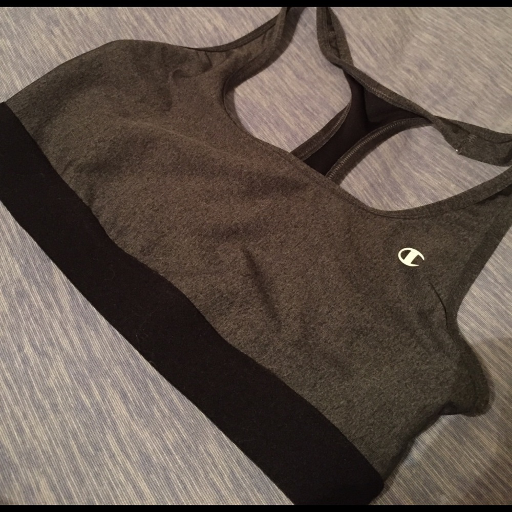 Champion Gray and Black Sports Bra!