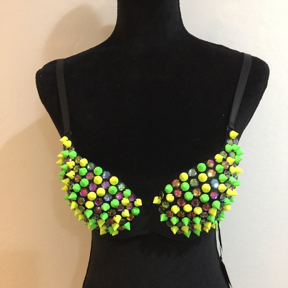 Rave Studded Sequin Bra