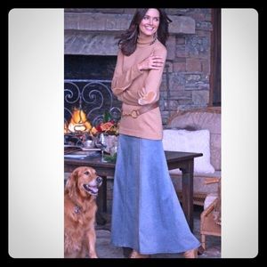 Long denimn Hi-Lo Skirt