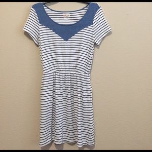 Black poppy striped dress