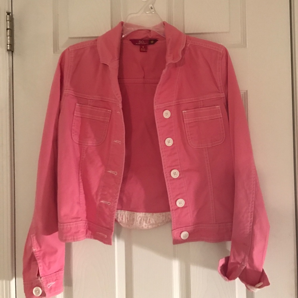 Pink "denim" jacket