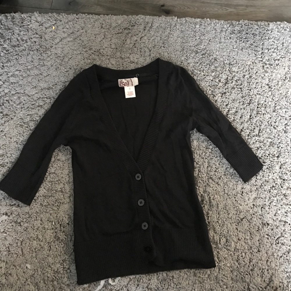 Black cardigan.