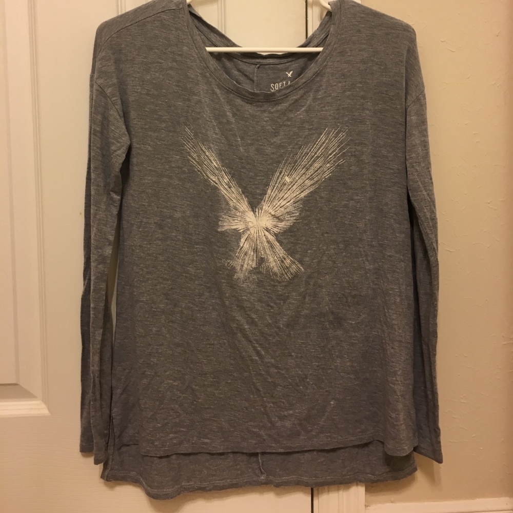 American Eagle soft grey top