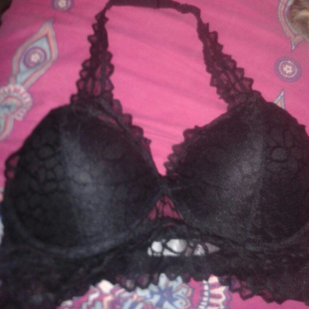 PINK halter lace bralette
