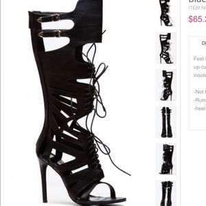 Black gladiator lace up heels