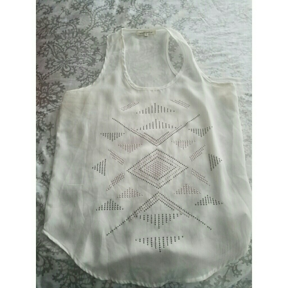 Beaded racer back tank top