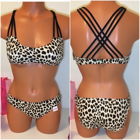 PINK Victoria's Secret Other - NEW PINK VS STRAPPY SWIMSUIT ANIMAL PRINT