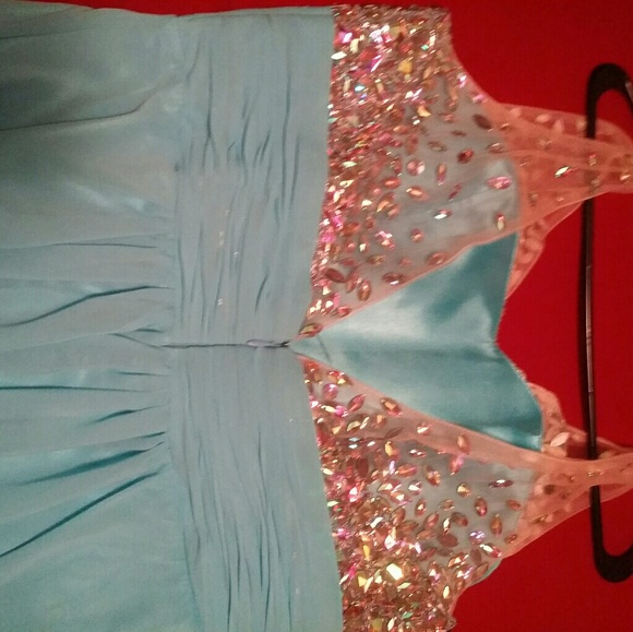 Dresses | Sky Blue Sequin Top Formal Gown | Poshmark