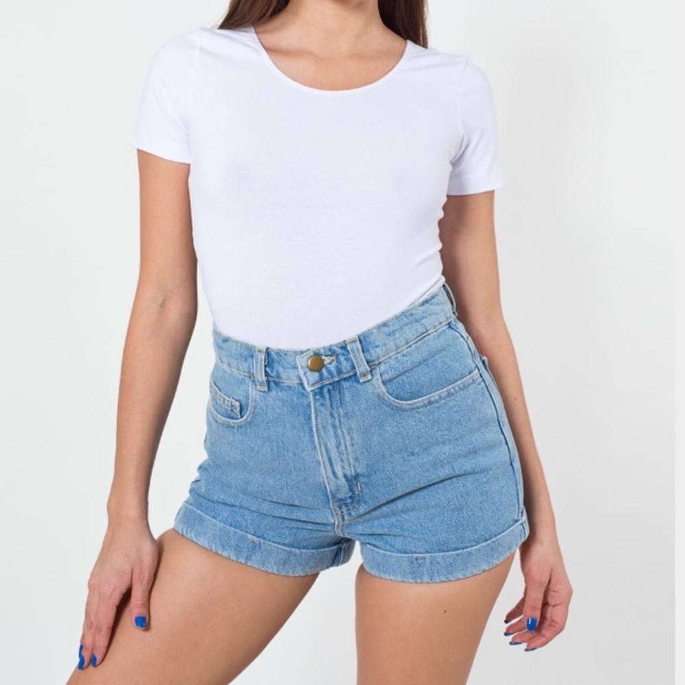 American apparel high waist jean shorts