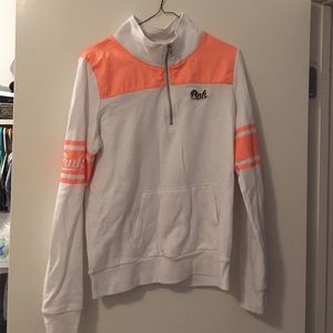PINK quarter zip! Good, but worn condition.
