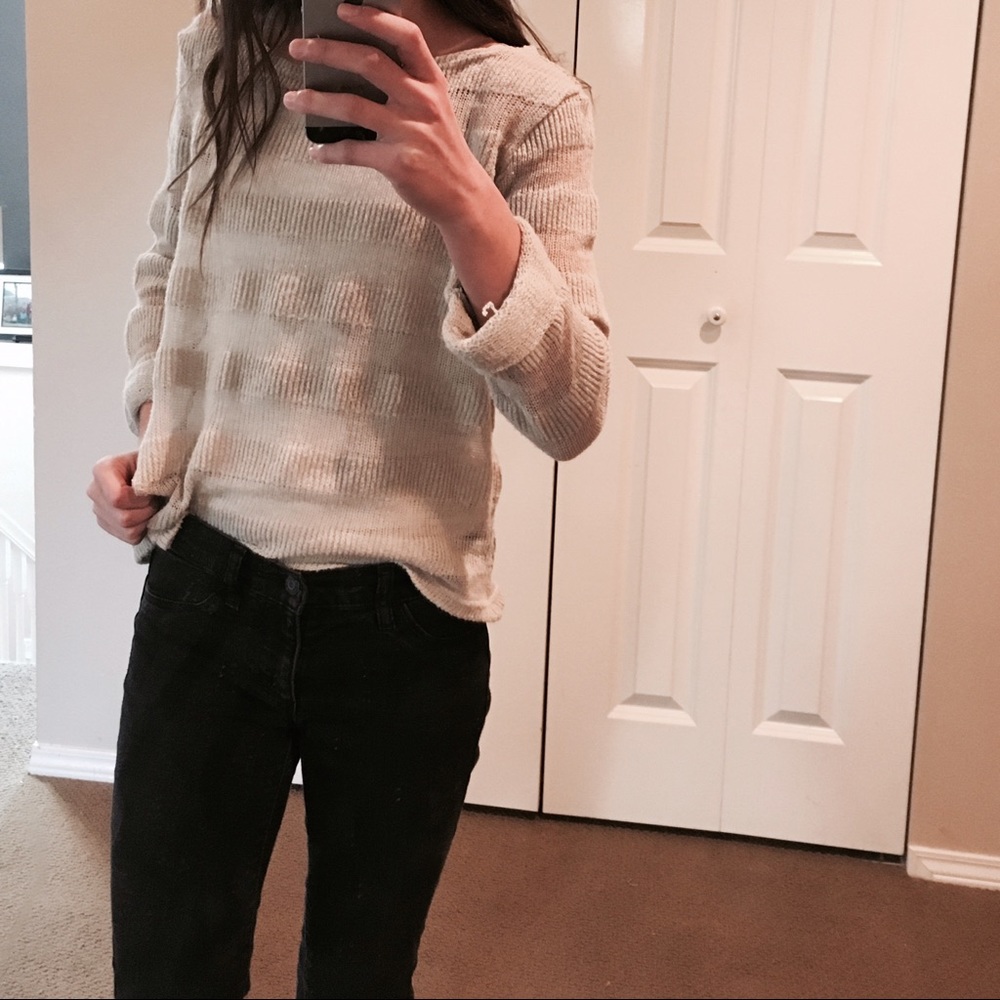 Topshop// Sheer striped sweater - Picture 2 of 3