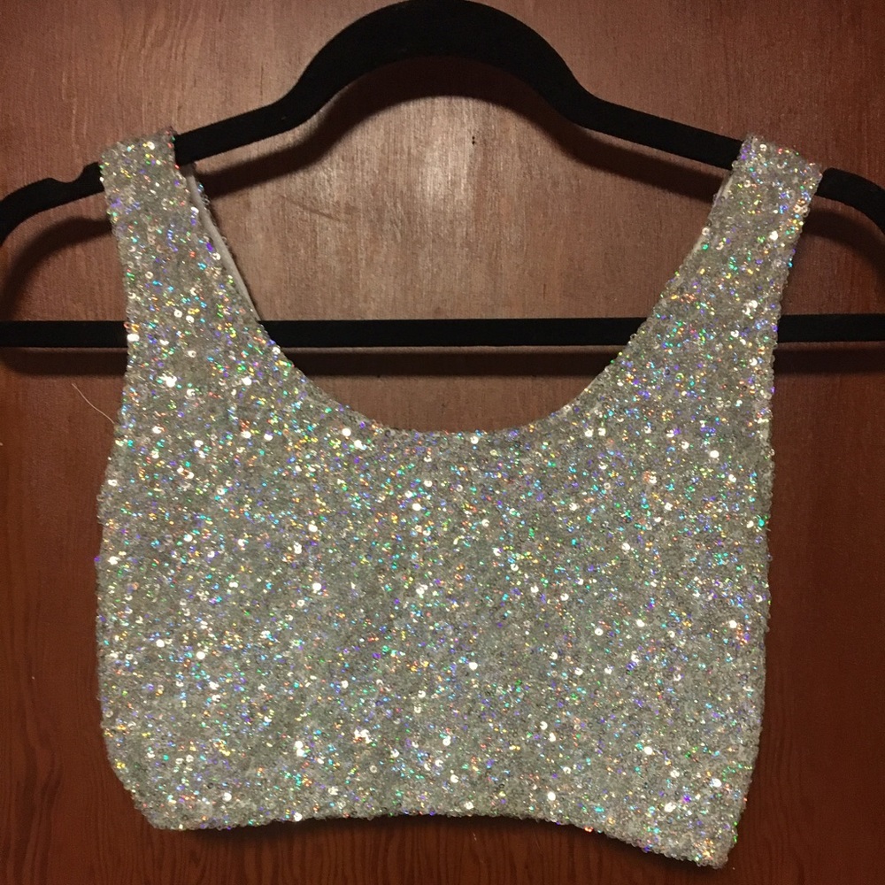Sequin crop top size small