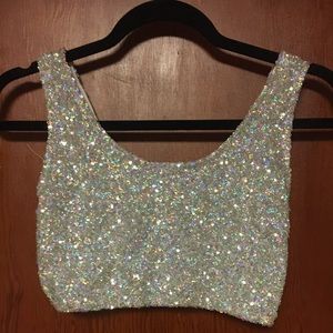 Sequin crop top size small