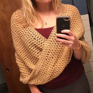 Crochet Cross Shawl!