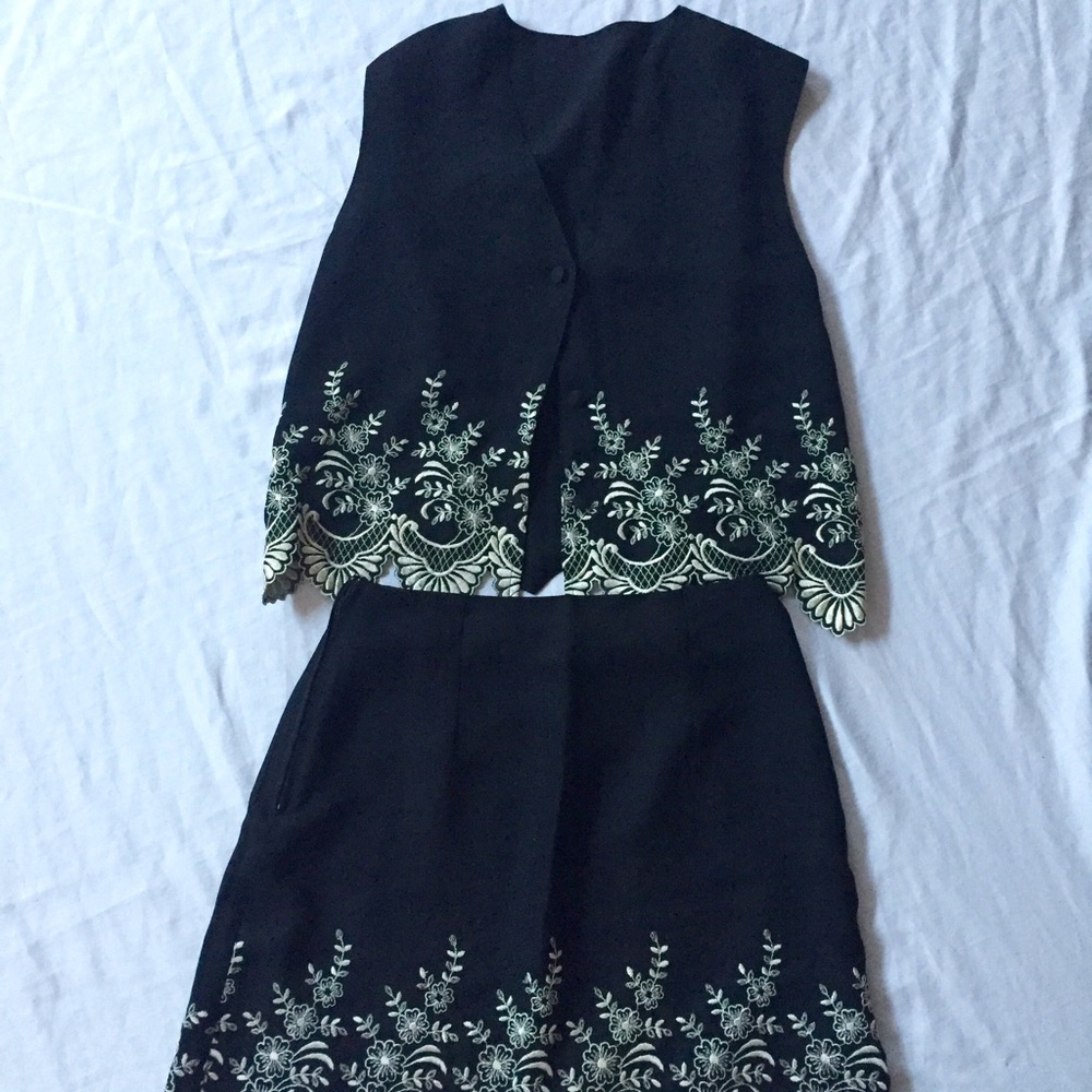 NEW LISTING: Two-piece embroidered vest and skirt