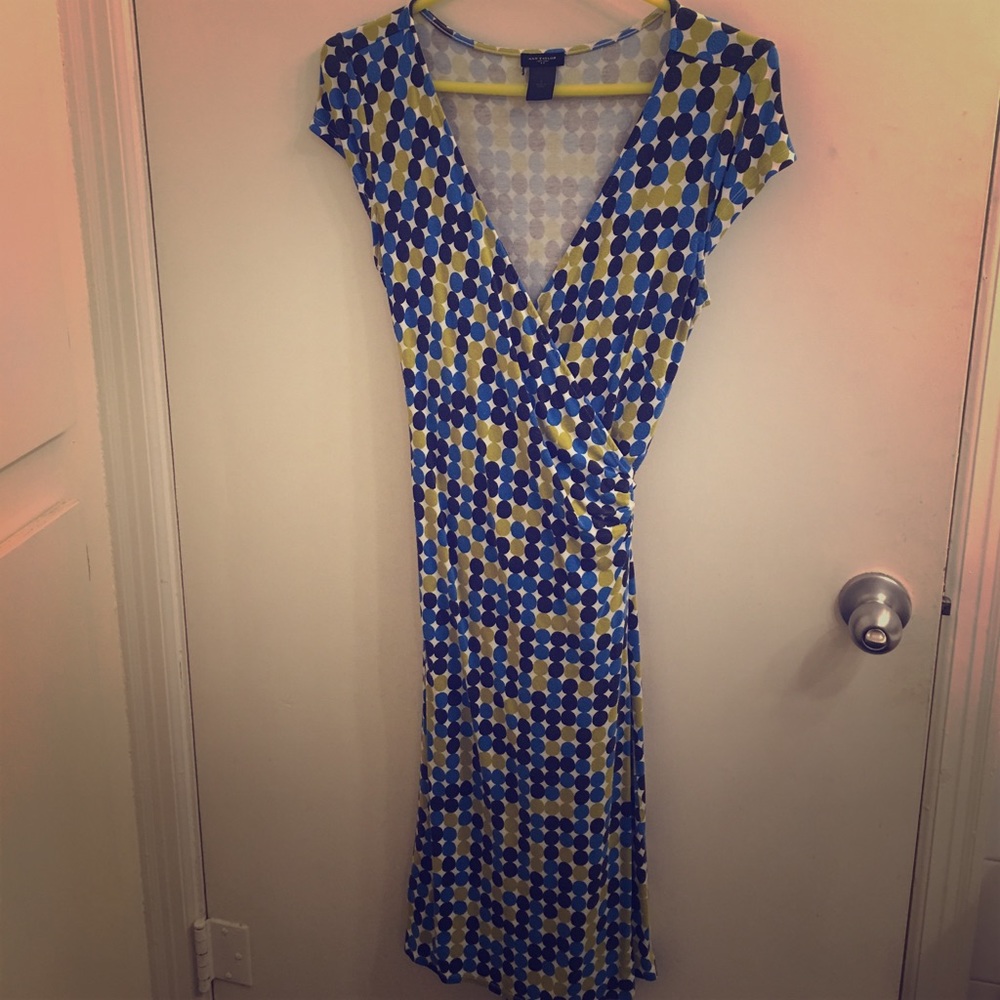 Ann Taylor polka dot wrap dress