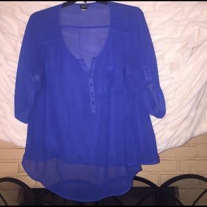 Torrid Midnight Blue Sheer Blouse