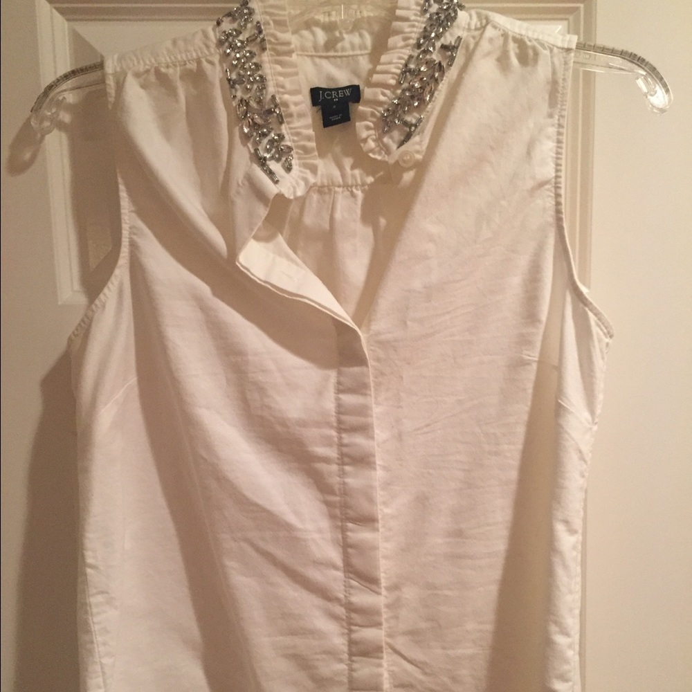 J Crew Jeweled Collar Top