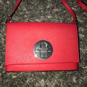 Kate Spade Red Saffiano Leather Mini Crossbody