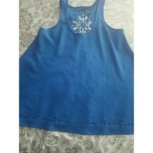 Bright blue like new cut out top
