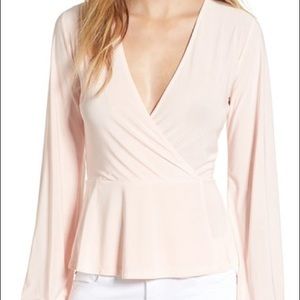Leith Peplum Surplice Top