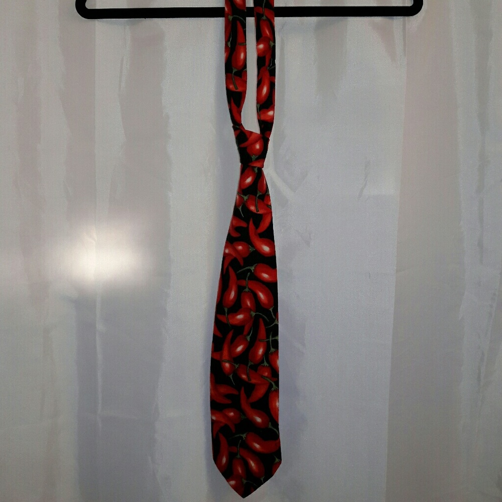 Funny vintage chili peppers tie