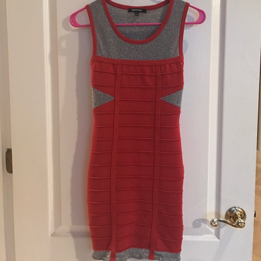 Orange/Silver Mini Dress