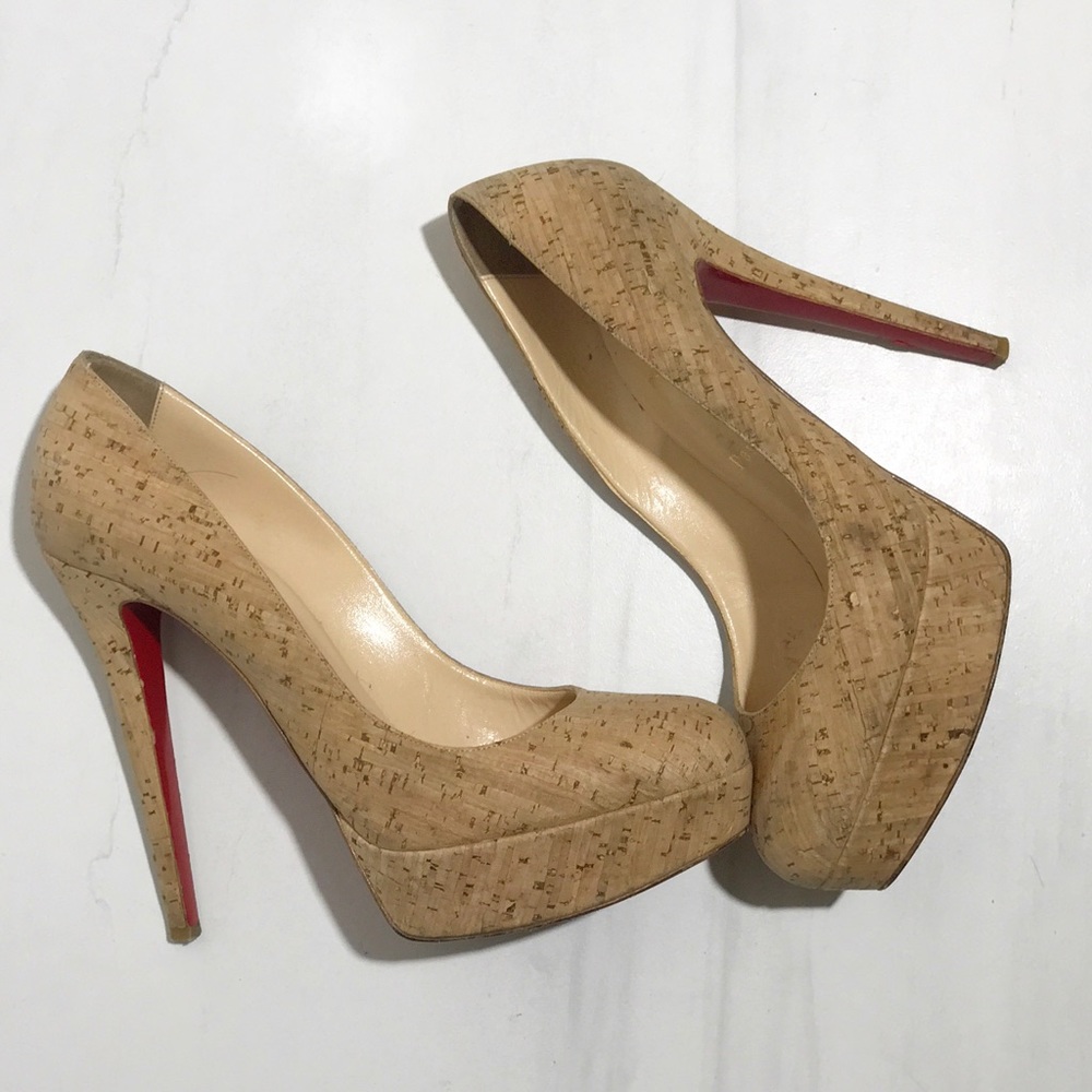 Christian Louboutin mint condition cork heels 👠