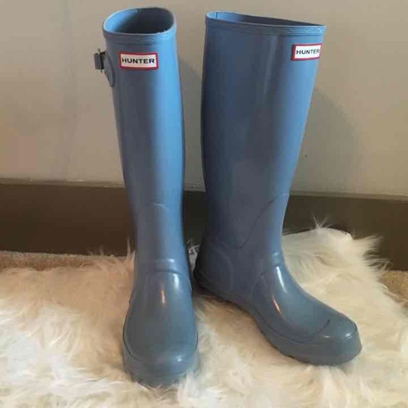 Light Blue Tall Hunter boots - Picture 2 of 3