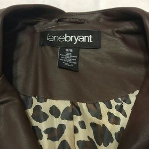 Brown motorcycle jacket from Lane Bryant