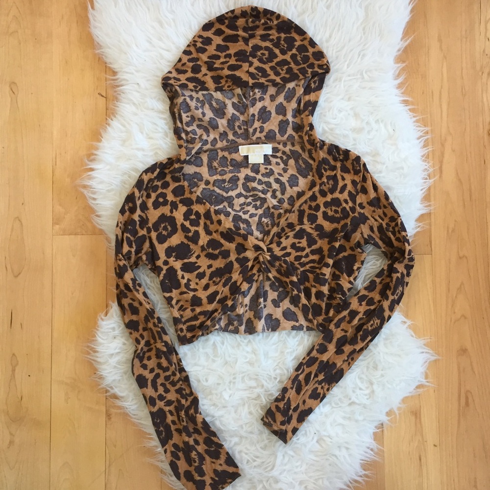 Michael Kors cropped cheetah hoodie