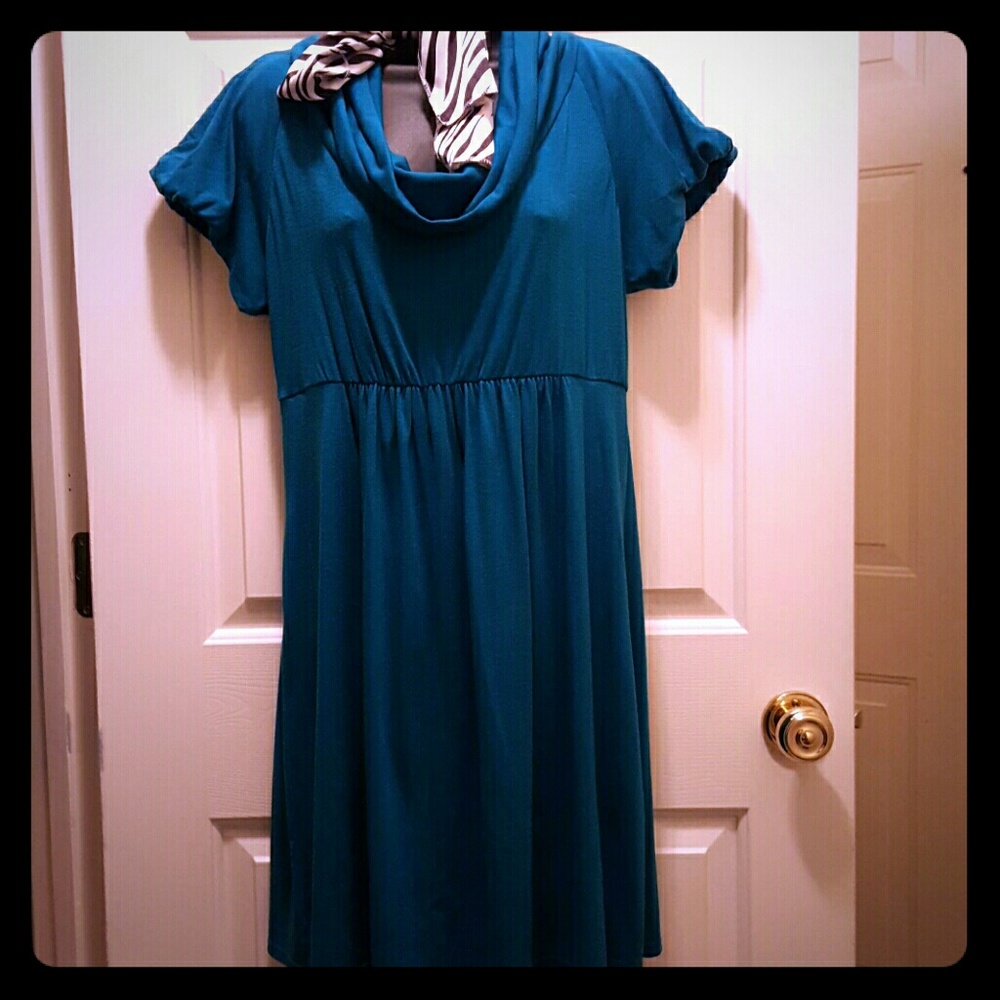 Cowlneck Cotton Dress