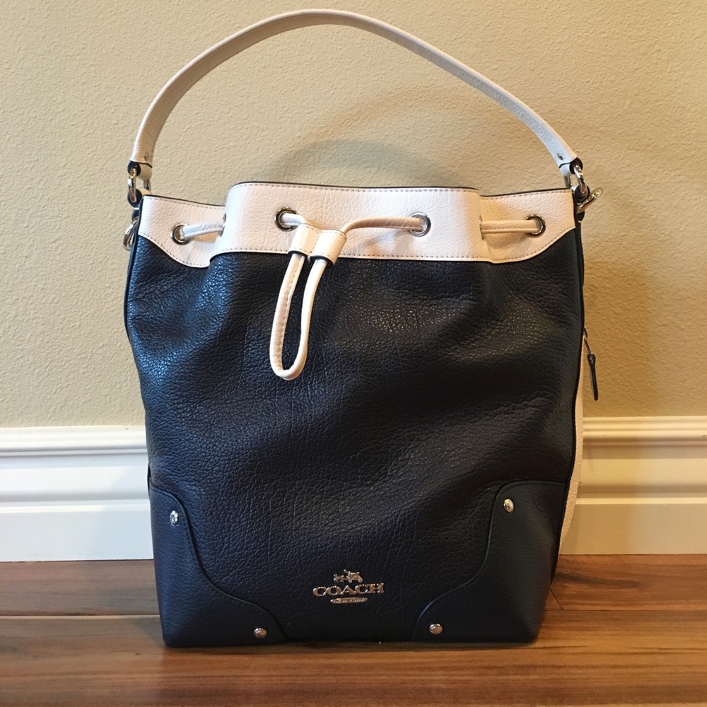 Authentic COACH Mickey Handbag Navy & Cream