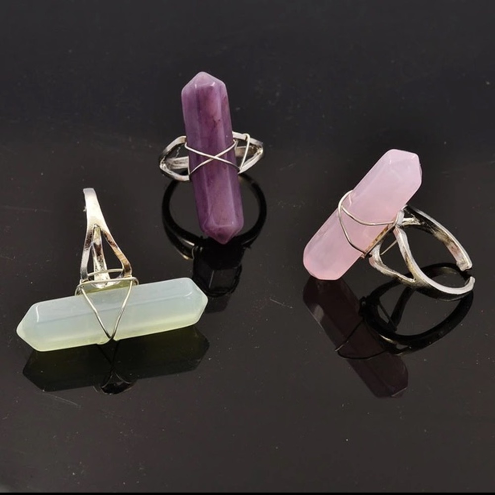 NEW! Vintage Glass Rings - Picture 4 of 4