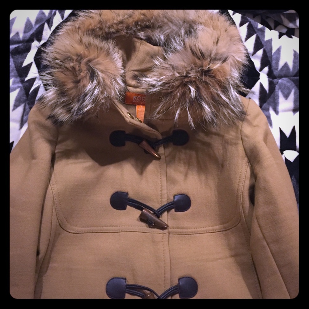 Michael Kors Camel Colored Fur Coat Size 6
